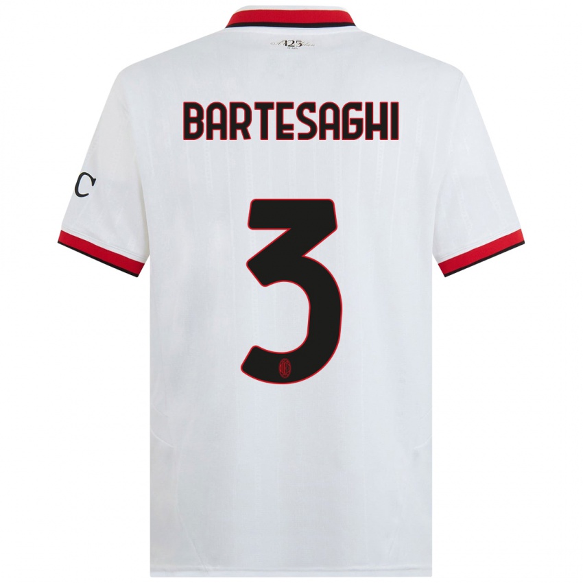 Niño Camiseta Davide Bartesaghi #3 Blanco Negro Rojo 2ª Equipación 2024/25 La Camisa Perú