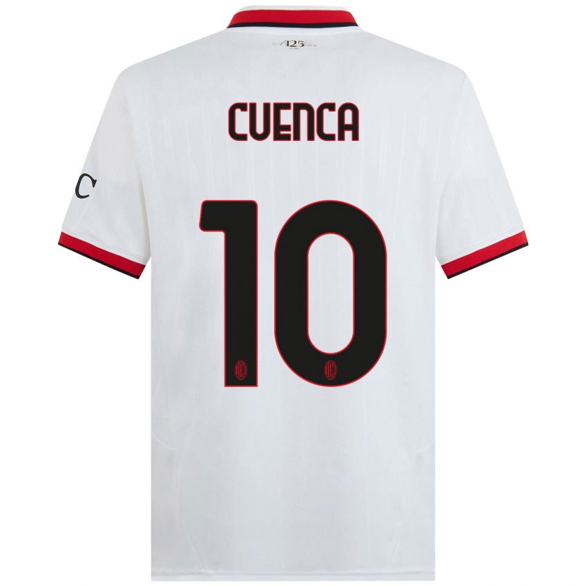 Niño Camiseta Hugo Cuenca #10 Blanco Negro Rojo 2ª Equipación 2024/25 La Camisa Perú