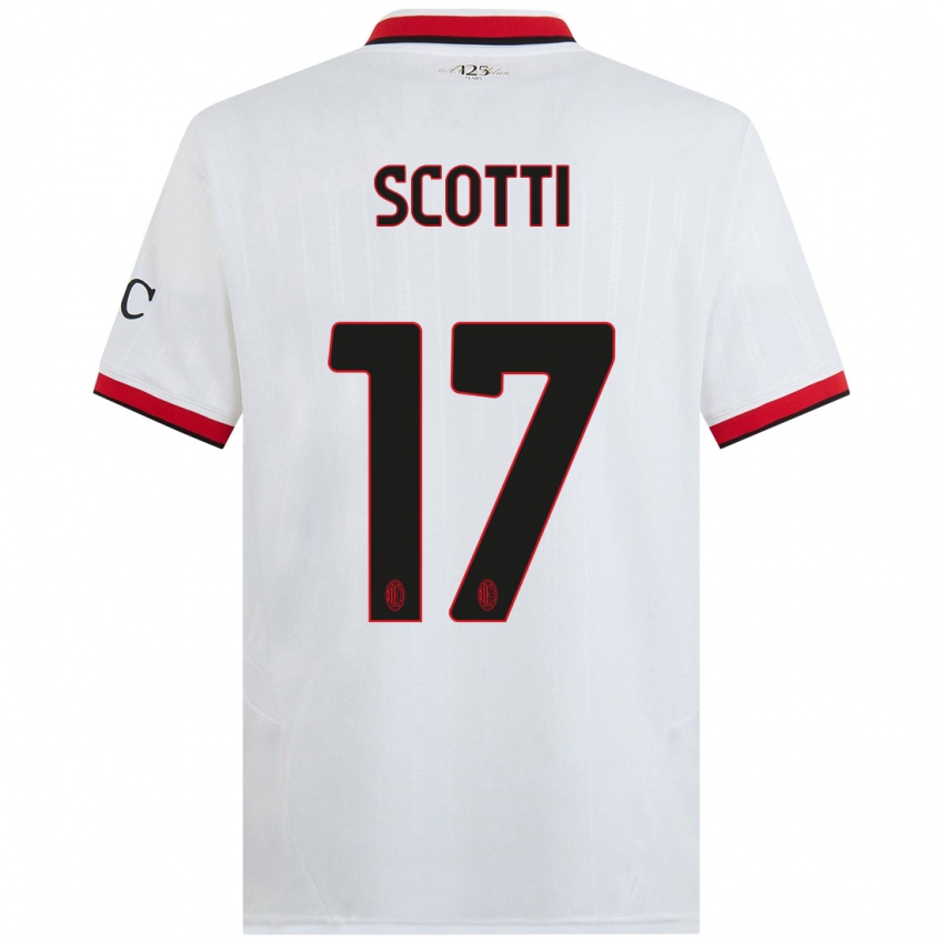 Niño Camiseta Filippo Scotti #17 Blanco Negro Rojo 2ª Equipación 2024/25 La Camisa Perú