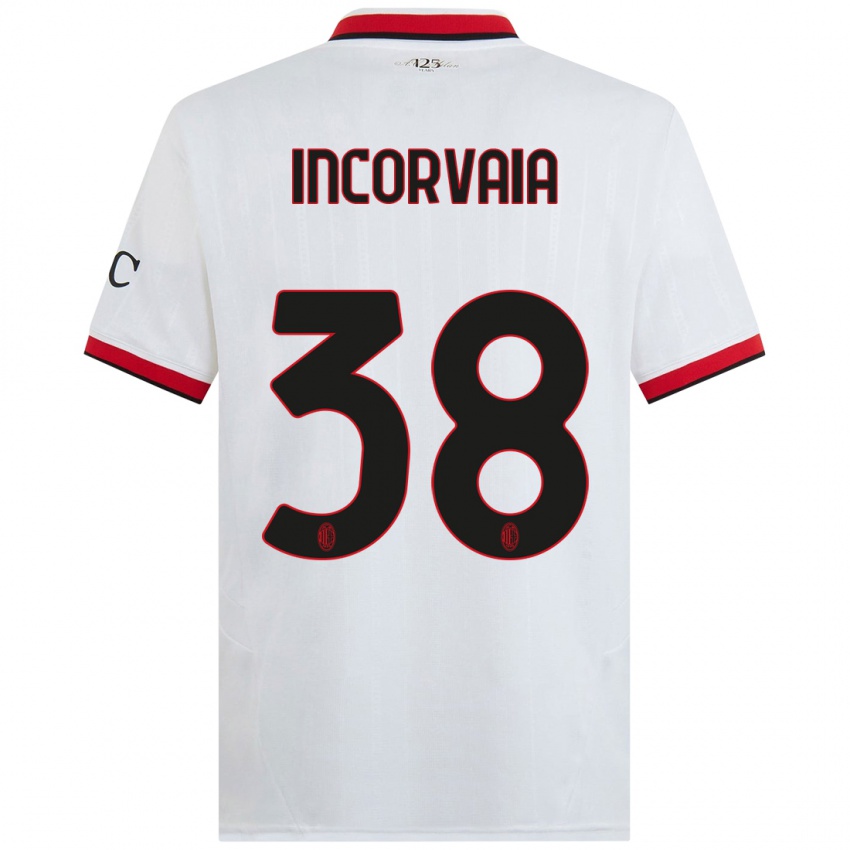 Niño Camiseta Giovanni Incorvaia #38 Blanco Negro Rojo 2ª Equipación 2024/25 La Camisa Perú