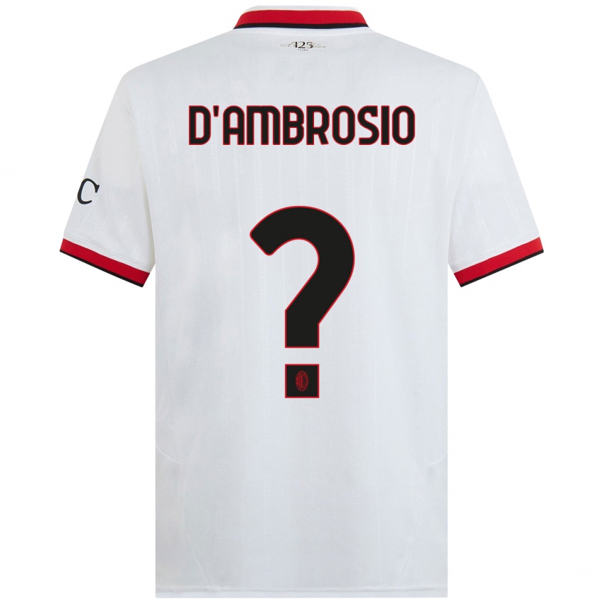 Niño Camiseta Antonio D'ambrosio #0 Blanco Negro Rojo 2ª Equipación 2024/25 La Camisa Perú