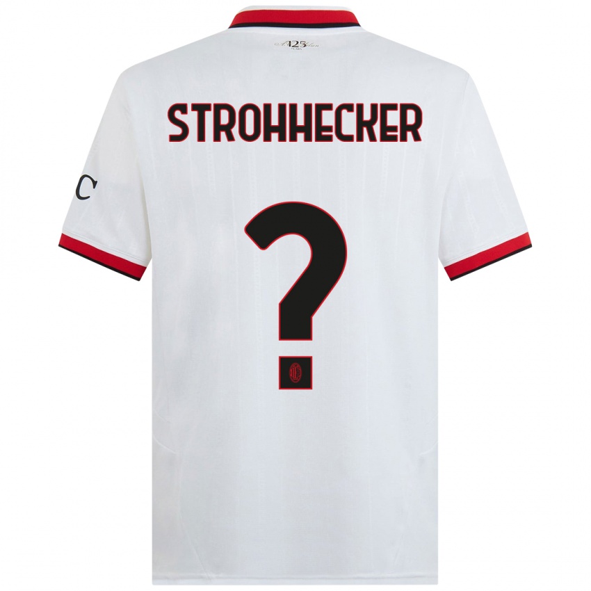 Niño Camiseta Riccardo Strohhecker #0 Blanco Negro Rojo 2ª Equipación 2024/25 La Camisa Perú