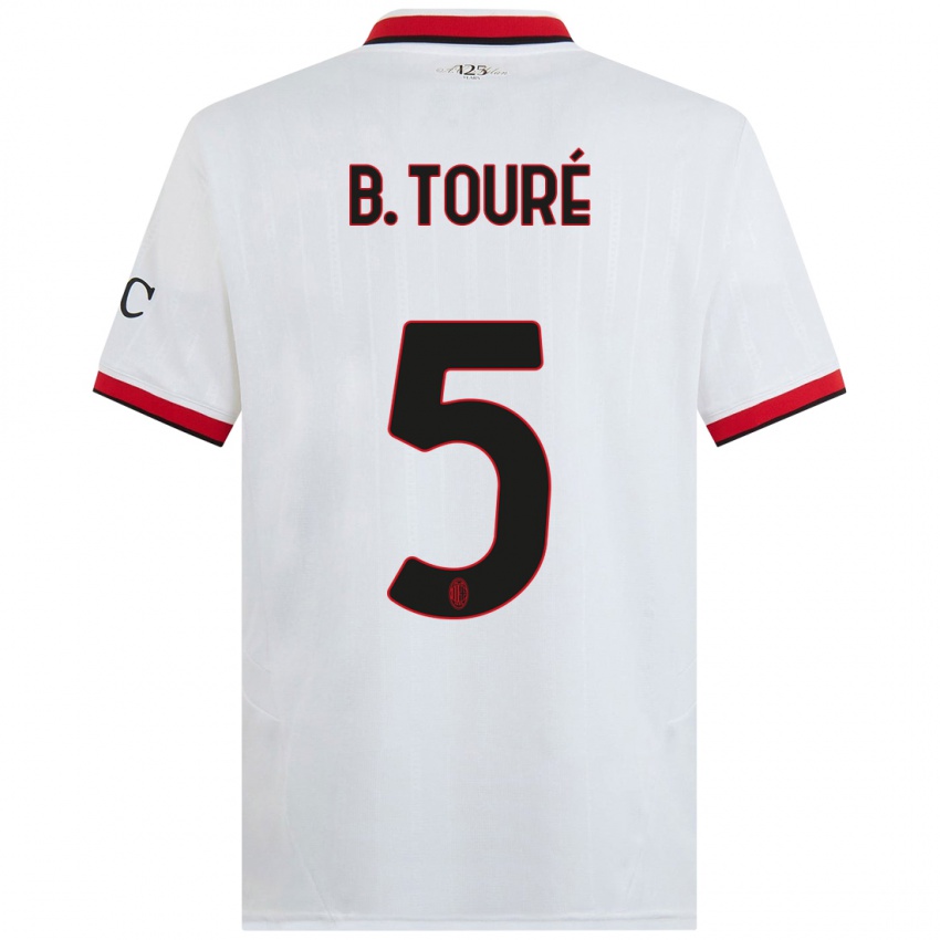 Niño Camiseta Fode Ballo-Toure #5 Blanco Negro Rojo 2ª Equipación 2024/25 La Camisa Perú