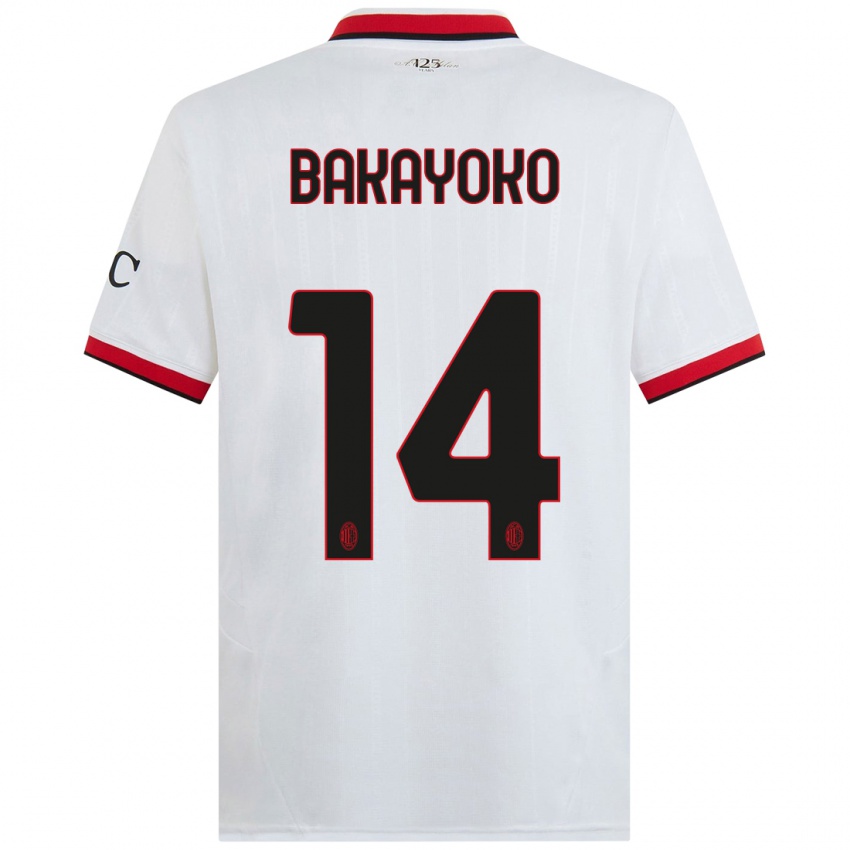 Niño Camiseta Tiemoue Bakayoko #14 Blanco Negro Rojo 2ª Equipación 2024/25 La Camisa Perú