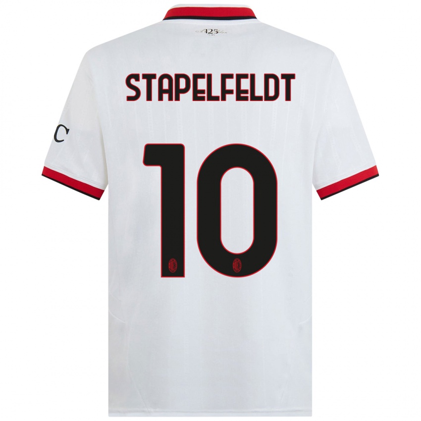 Niño Camiseta Nina Stapelfeldt #10 Blanco Negro Rojo 2ª Equipación 2024/25 La Camisa Perú