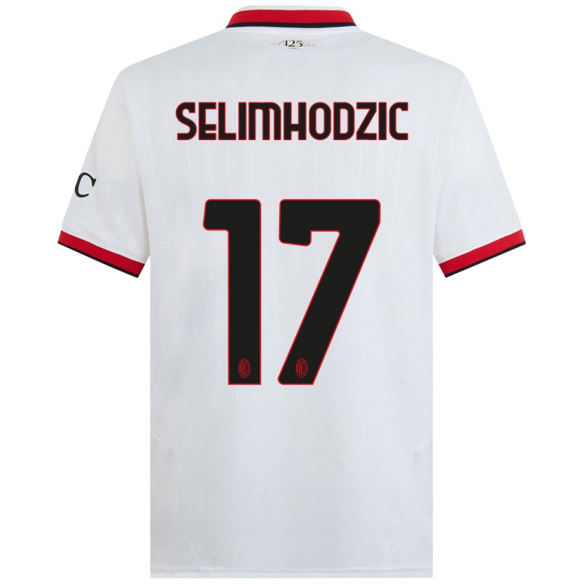 Niño Camiseta Noa Selimhodzic #17 Blanco Negro Rojo 2ª Equipación 2024/25 La Camisa Perú