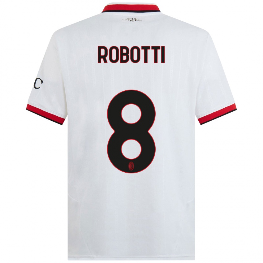 Niño Camiseta Giovanni Robotti #8 Blanco Negro Rojo 2ª Equipación 2024/25 La Camisa Perú