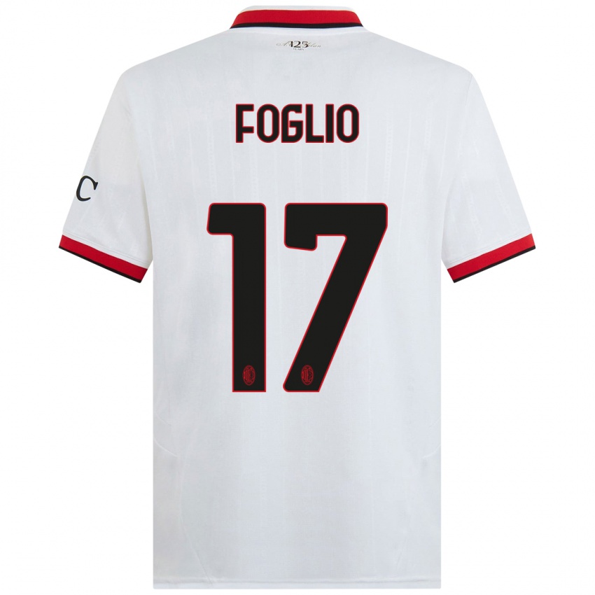 Niño Camiseta Christian Foglio #17 Blanco Negro Rojo 2ª Equipación 2024/25 La Camisa Perú