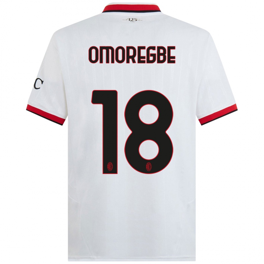 Niño Camiseta Bob Murphy Omoregbe #18 Blanco Negro Rojo 2ª Equipación 2024/25 La Camisa Perú