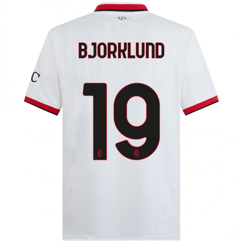 Niño Camiseta Lukas Bjorklund #19 Blanco Negro Rojo 2ª Equipación 2024/25 La Camisa Perú