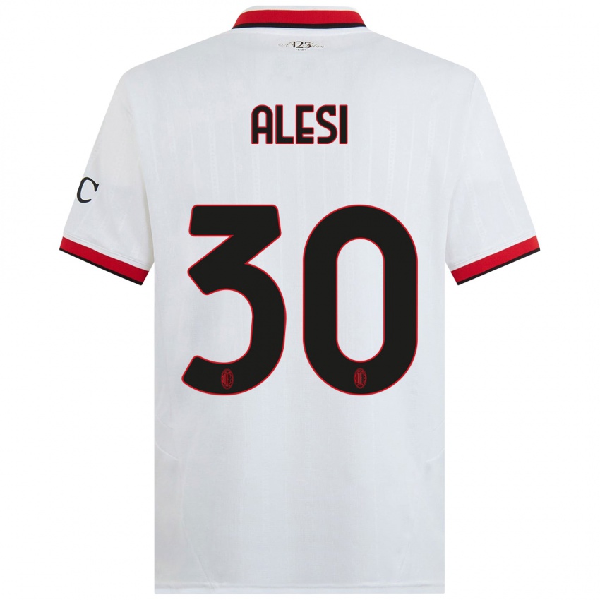 Niño Camiseta Gabriele Alesi #30 Blanco Negro Rojo 2ª Equipación 2024/25 La Camisa Perú