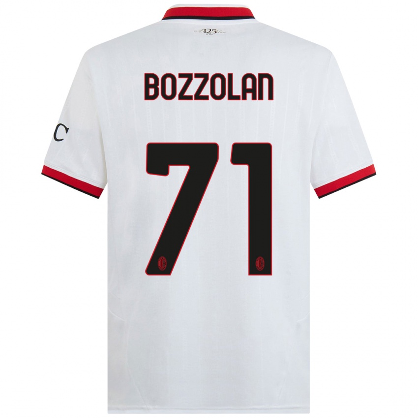 Niño Camiseta Andrea Bozzolan #71 Blanco Negro Rojo 2ª Equipación 2024/25 La Camisa Perú