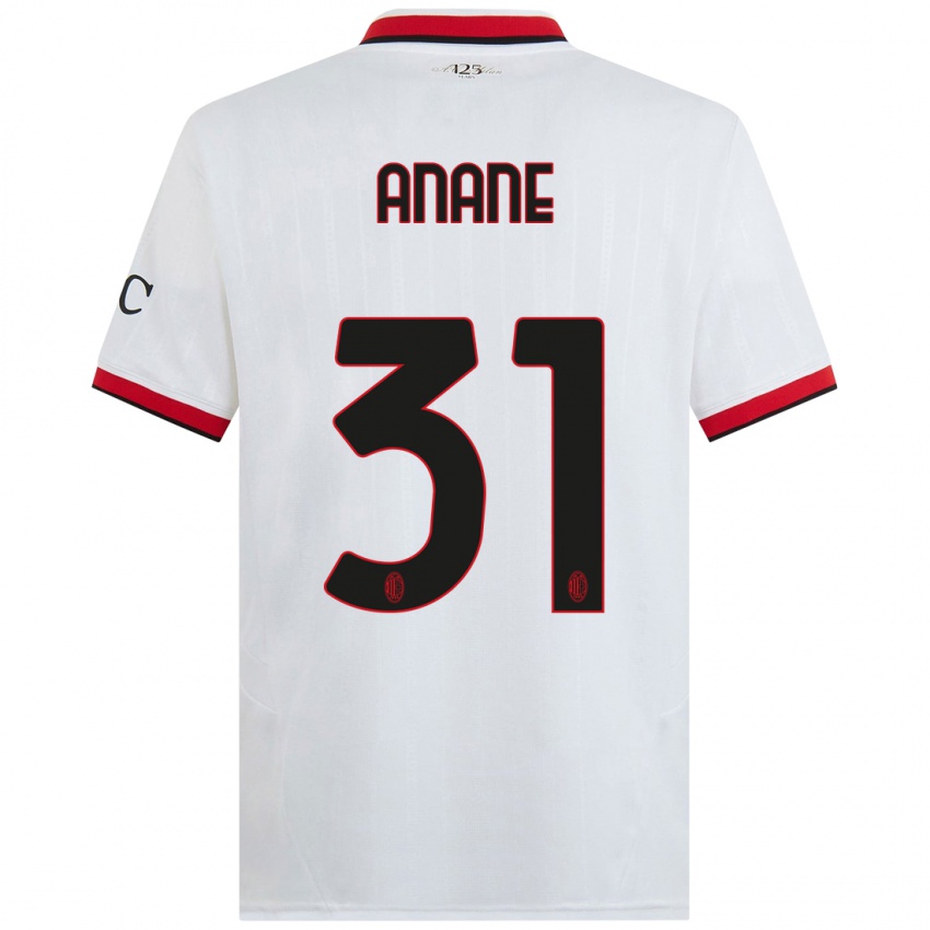 Niño Camiseta Emmanuel Anane #31 Blanco Negro Rojo 2ª Equipación 2024/25 La Camisa Perú