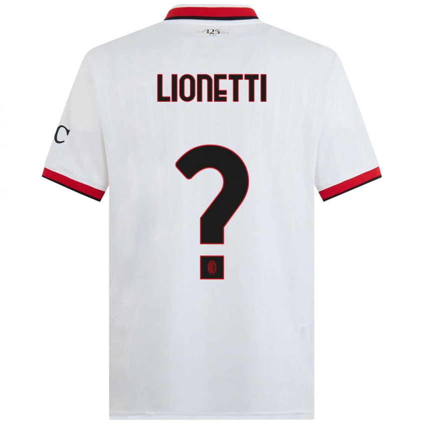 Niño Camiseta Francesco Lionetti #0 Blanco Negro Rojo 2ª Equipación 2024/25 La Camisa Perú