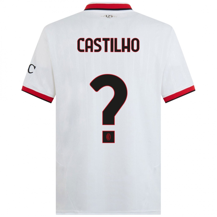 Niño Camiseta Estevan Amaral Castilho #0 Blanco Negro Rojo 2ª Equipación 2024/25 La Camisa Perú