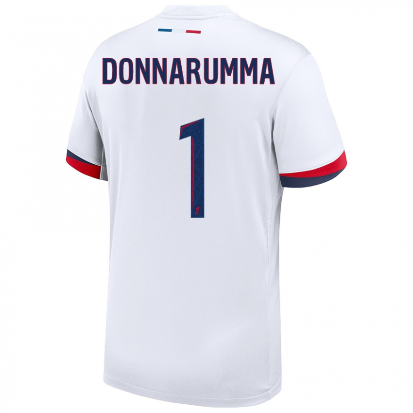 Niño Camiseta Gianluigi Donnarumma #1 Blanco Azul Rojo 2ª Equipación 2024/25 La Camisa Perú