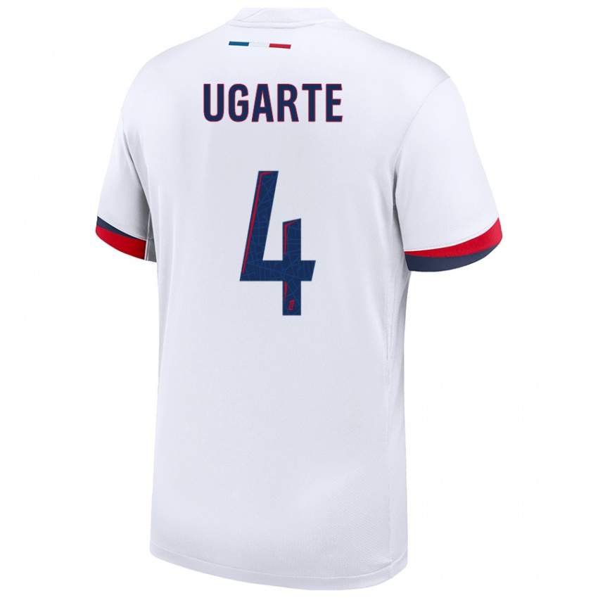 Niño Camiseta Manuel Ugarte #4 Blanco Azul Rojo 2ª Equipación 2024/25 La Camisa Perú