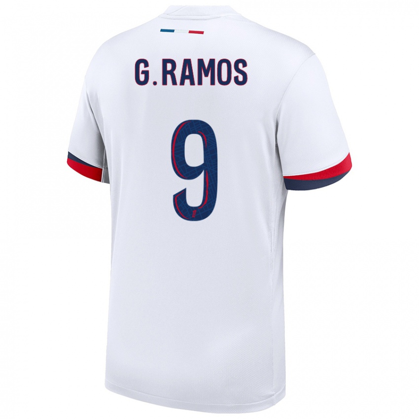 Niño Camiseta Gonçalo Ramos #9 Blanco Azul Rojo 2ª Equipación 2024/25 La Camisa Perú