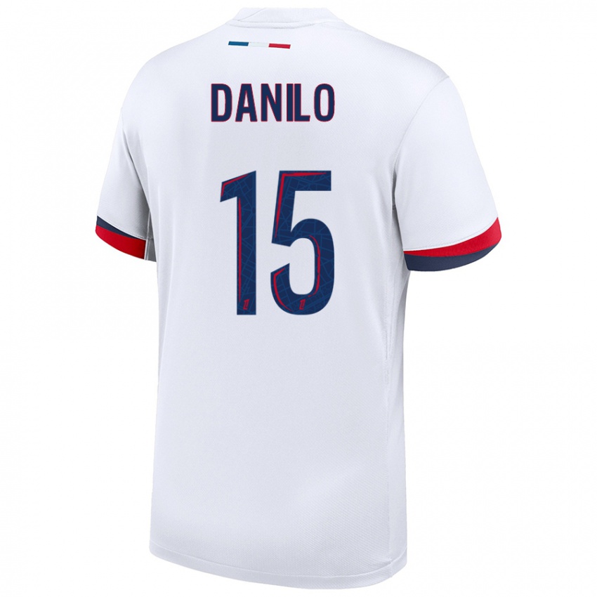 Niño Camiseta Danilo Pereira #15 Blanco Azul Rojo 2ª Equipación 2024/25 La Camisa Perú