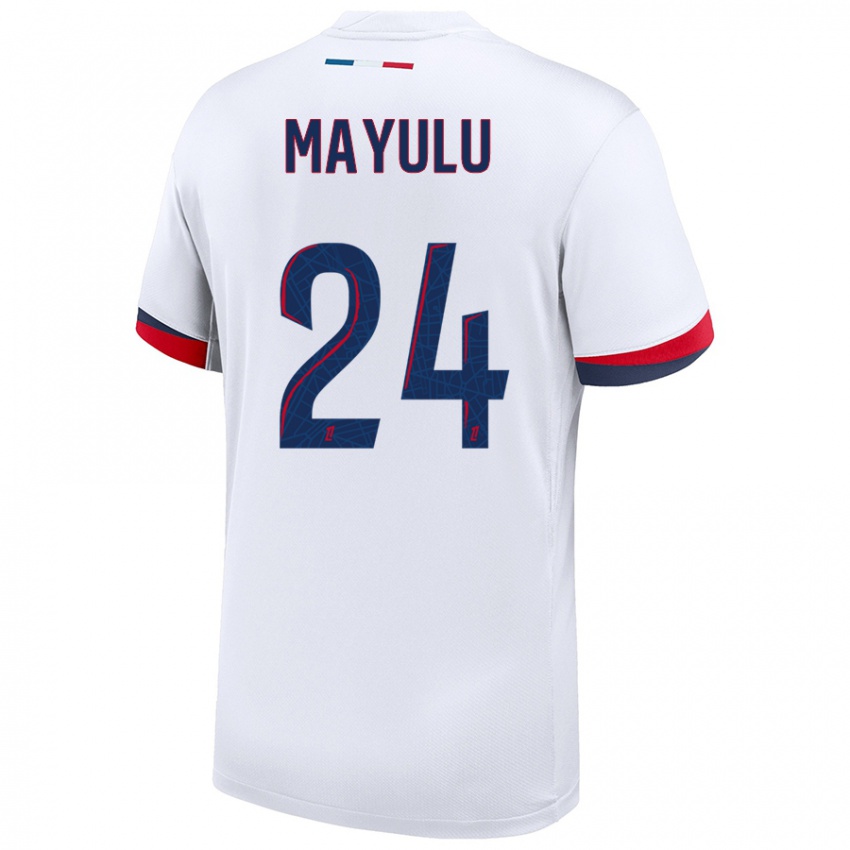 Niño Camiseta Senny Mayulu #24 Blanco Azul Rojo 2ª Equipación 2024/25 La Camisa Perú