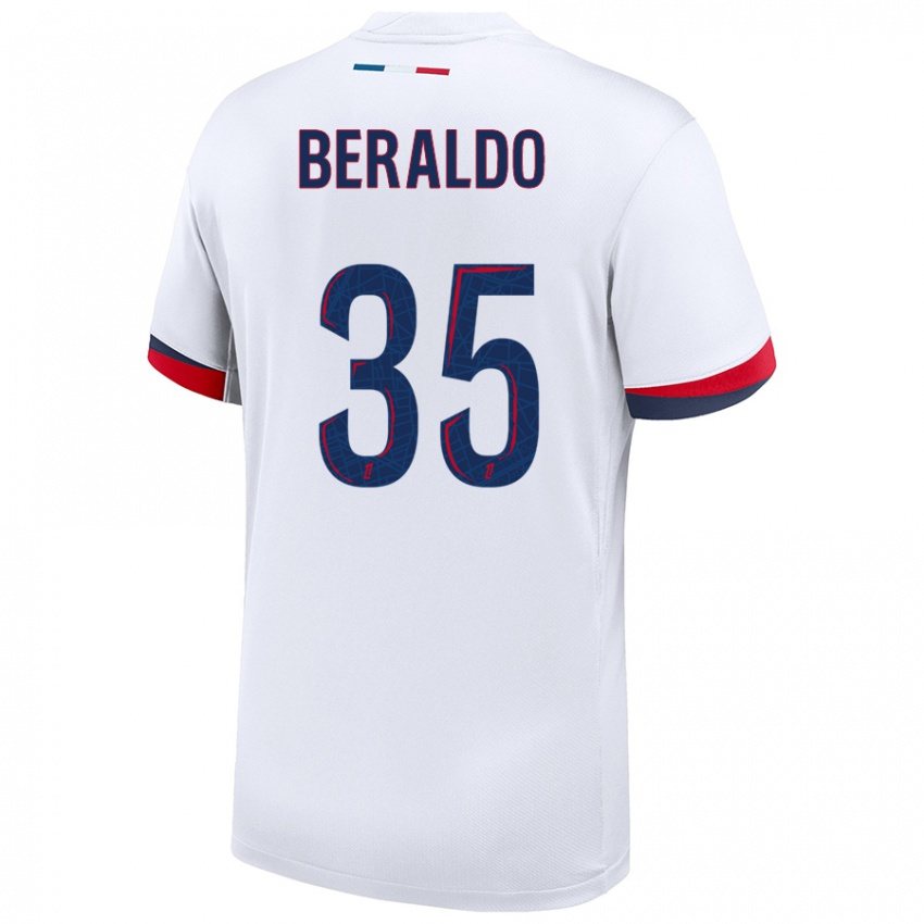 Niño Camiseta Lucas Beraldo #35 Blanco Azul Rojo 2ª Equipación 2024/25 La Camisa Perú