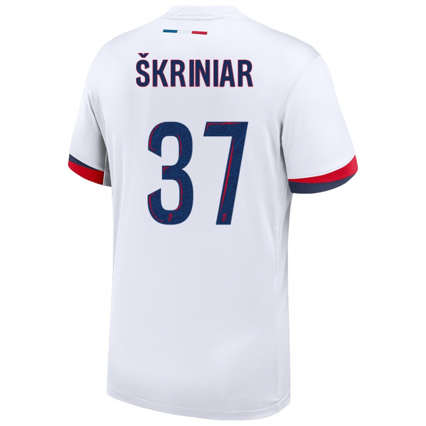 Niño Camiseta Milan Skriniar #37 Blanco Azul Rojo 2ª Equipación 2024/25 La Camisa Perú