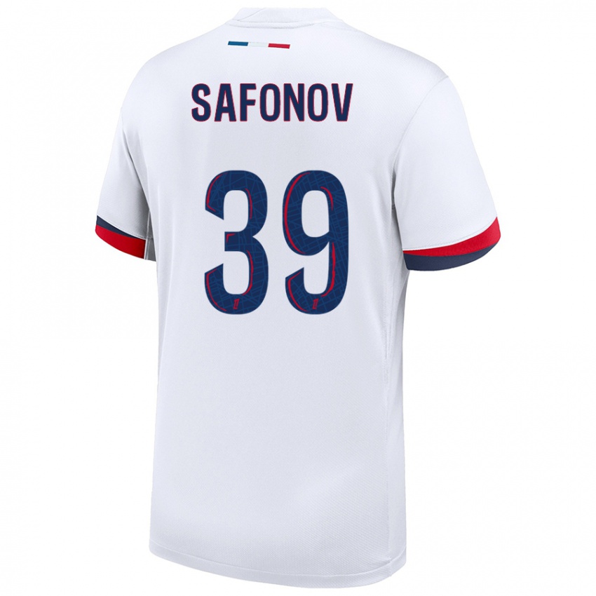 Niño Camiseta Matvey Safonov #39 Blanco Azul Rojo 2ª Equipación 2024/25 La Camisa Perú