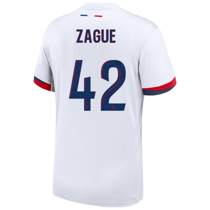 Niño Camiseta Yoram Zague #42 Blanco Azul Rojo 2ª Equipación 2024/25 La Camisa Perú