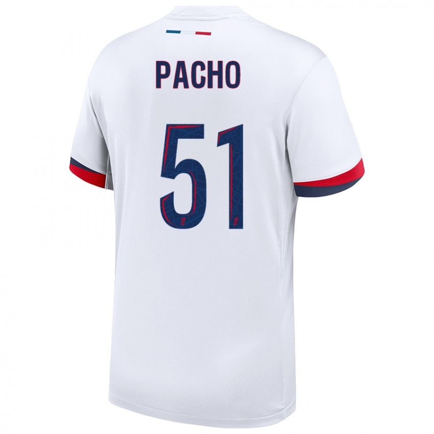 Niño Camiseta Willian Pacho #51 Blanco Azul Rojo 2ª Equipación 2024/25 La Camisa Perú