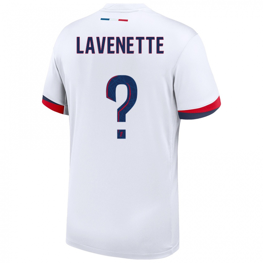 Niño Camiseta Mathias Lavenette #0 Blanco Azul Rojo 2ª Equipación 2024/25 La Camisa Perú