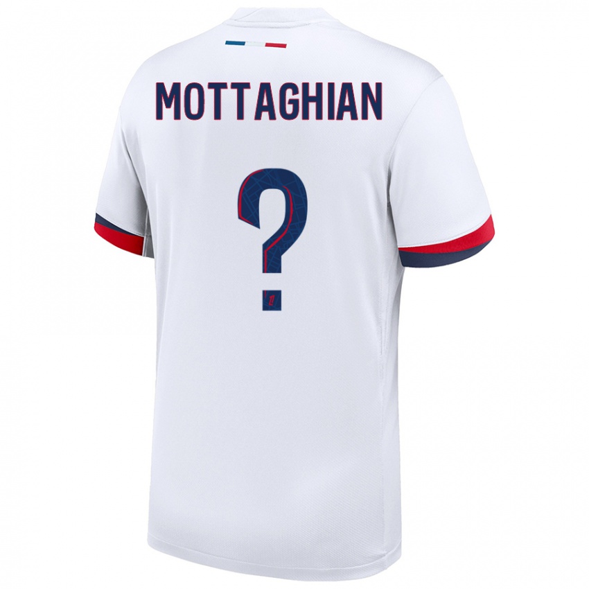 Niño Camiseta Keyvan Mottaghian #0 Blanco Azul Rojo 2ª Equipación 2024/25 La Camisa Perú