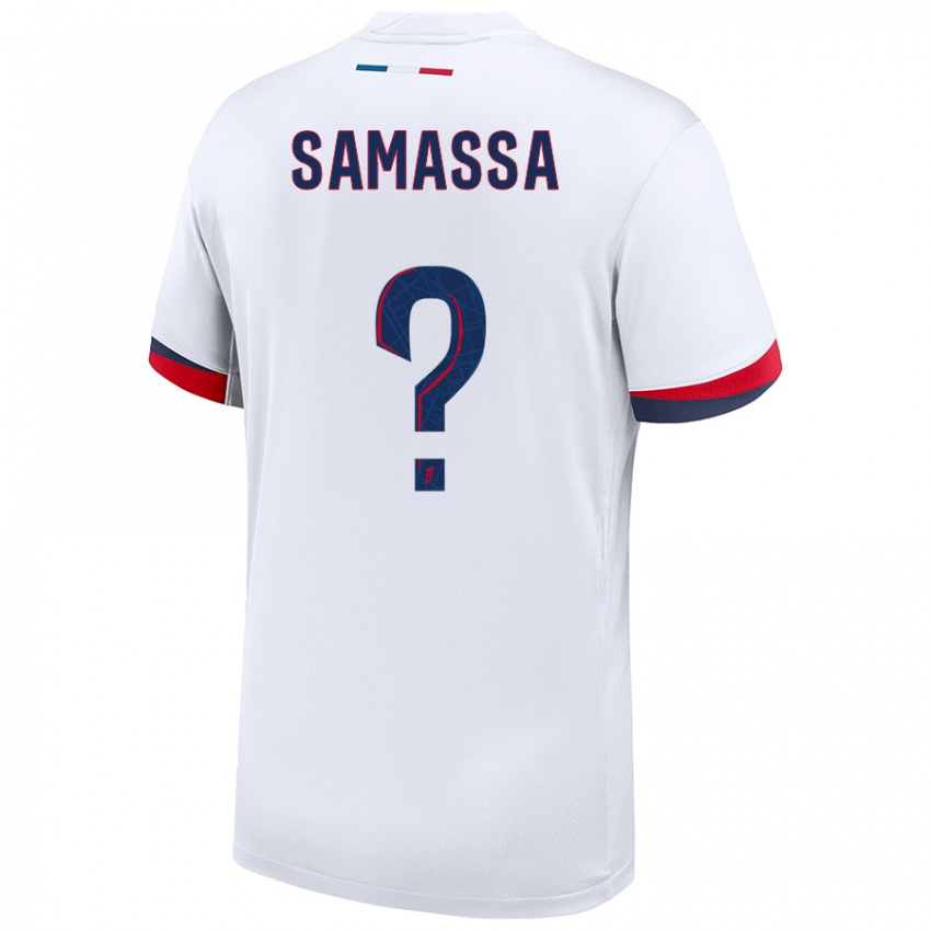 Niño Camiseta Abdoulaye Samassa #0 Blanco Azul Rojo 2ª Equipación 2024/25 La Camisa Perú