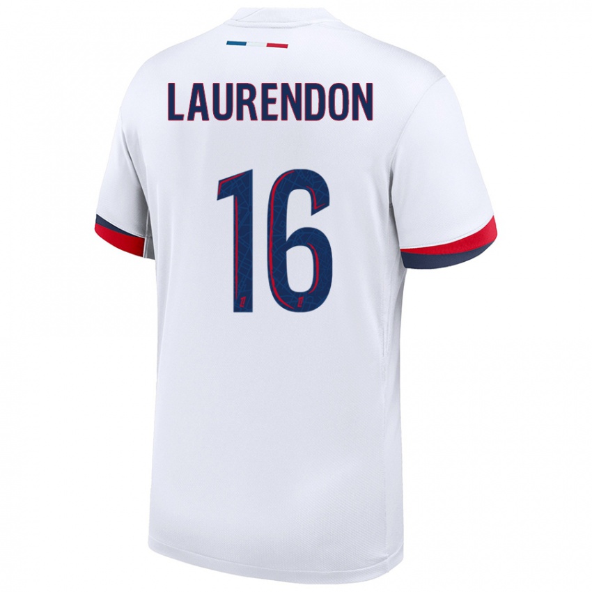 Niño Camiseta Bilal Laurendon #16 Blanco Azul Rojo 2ª Equipación 2024/25 La Camisa Perú