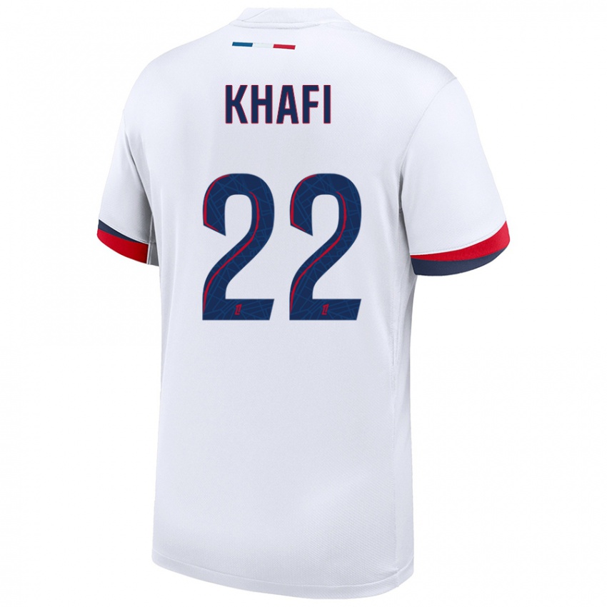 Niño Camiseta Yanis Khafi #22 Blanco Azul Rojo 2ª Equipación 2024/25 La Camisa Perú