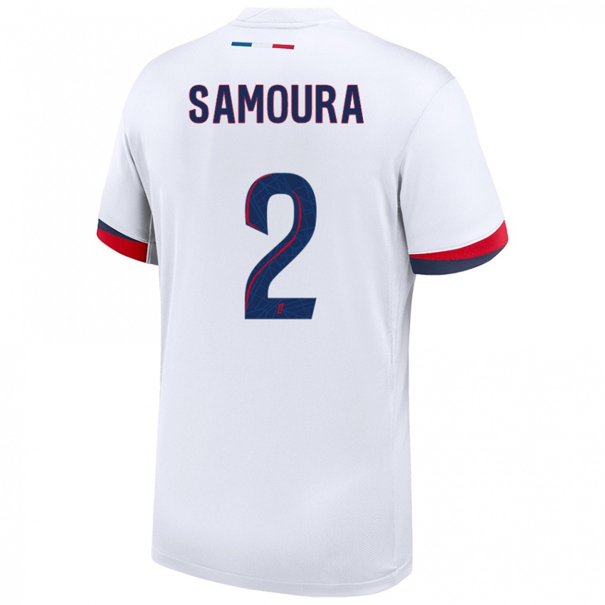 Niño Camiseta Thiniba Samoura #2 Blanco Azul Rojo 2ª Equipación 2024/25 La Camisa Perú