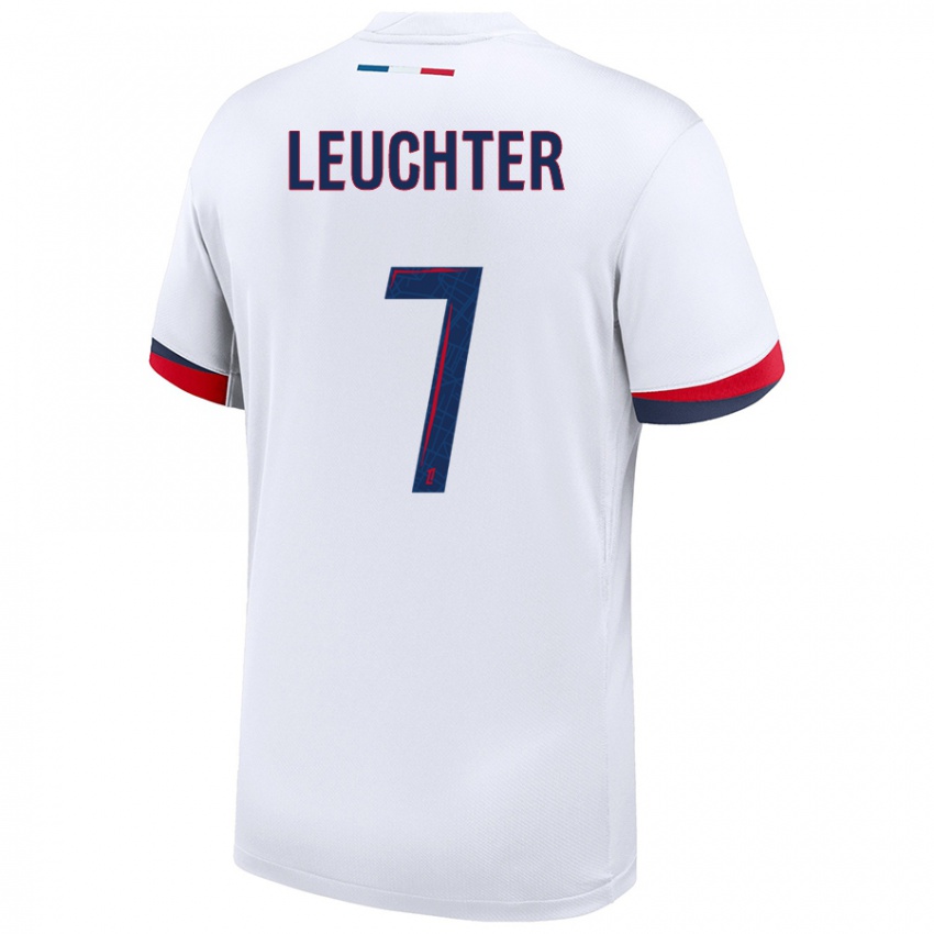 Niño Camiseta Romée Leuchter #7 Blanco Azul Rojo 2ª Equipación 2024/25 La Camisa Perú