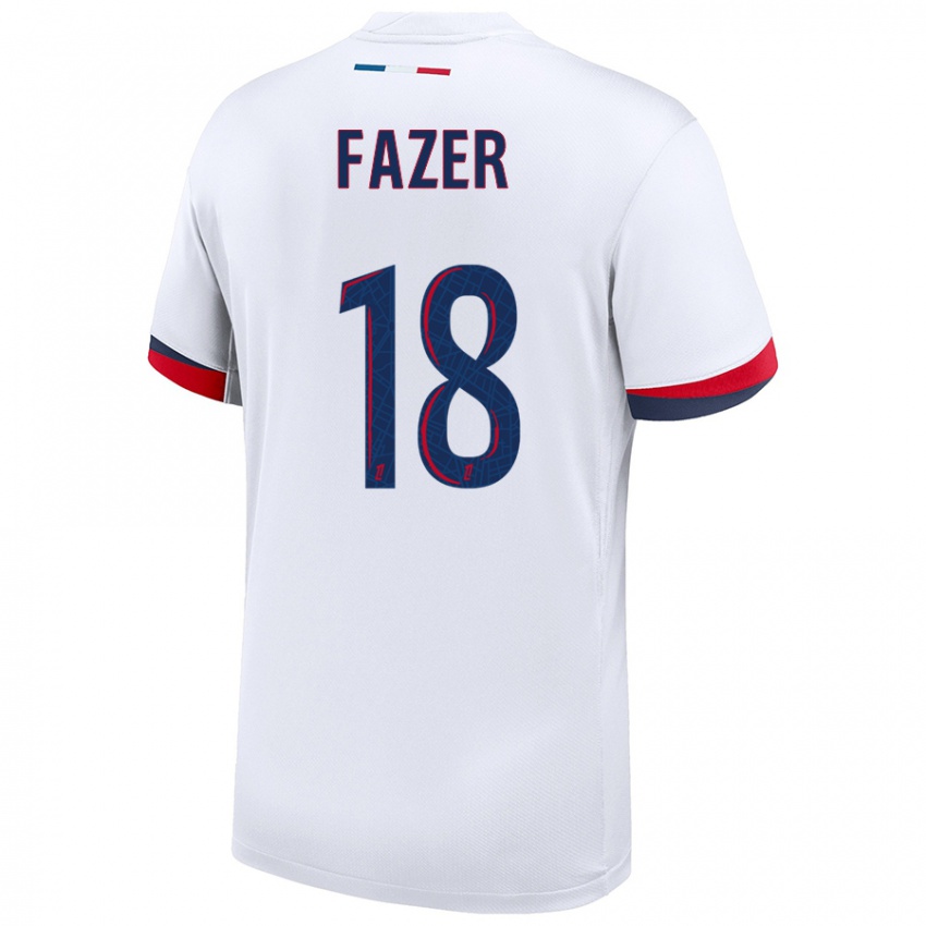 Niño Camiseta Laurina Fazer #18 Blanco Azul Rojo 2ª Equipación 2024/25 La Camisa Perú