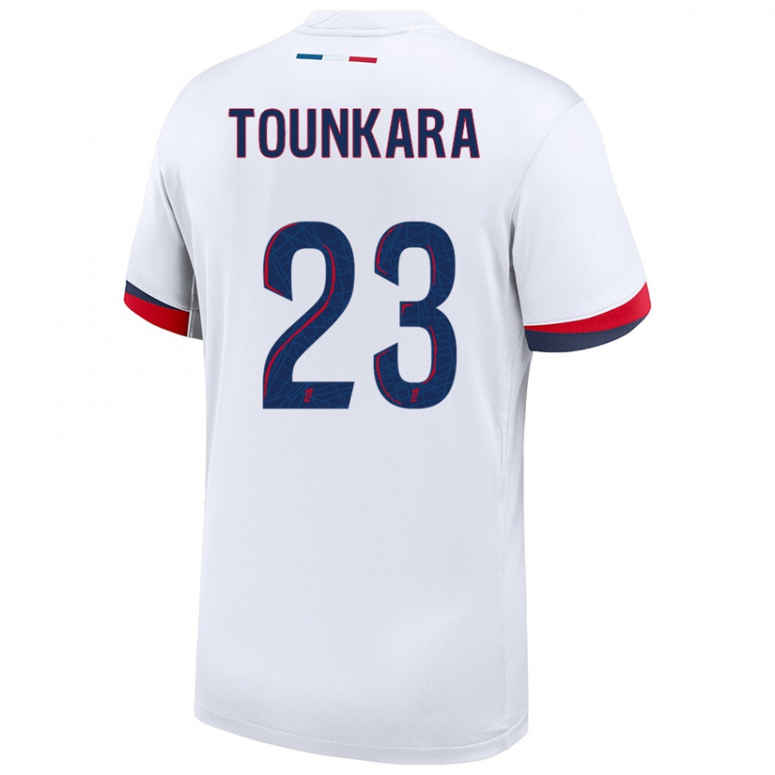 Niño Camiseta Aïssatou Tounkara #23 Blanco Azul Rojo 2ª Equipación 2024/25 La Camisa Perú