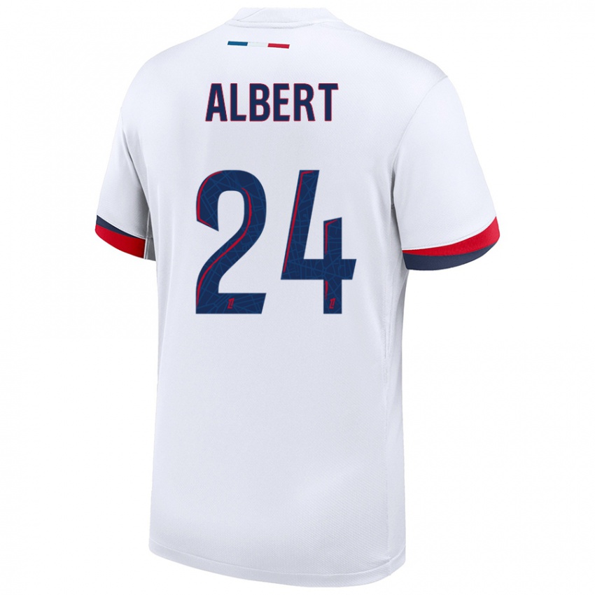 Niño Camiseta Korbin Albert #24 Blanco Azul Rojo 2ª Equipación 2024/25 La Camisa Perú