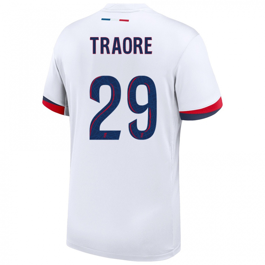 Niño Camiseta Manssita Traoré #29 Blanco Azul Rojo 2ª Equipación 2024/25 La Camisa Perú