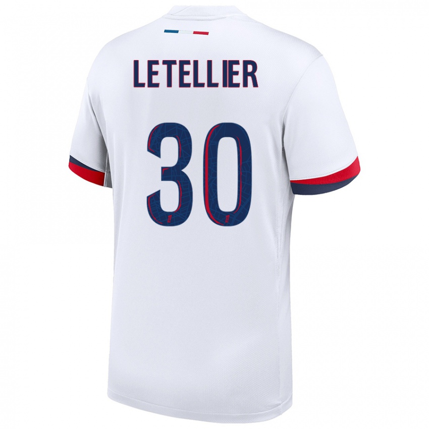 Niño Camiseta Alexandre Letellier #30 Blanco Azul Rojo 2ª Equipación 2024/25 La Camisa Perú