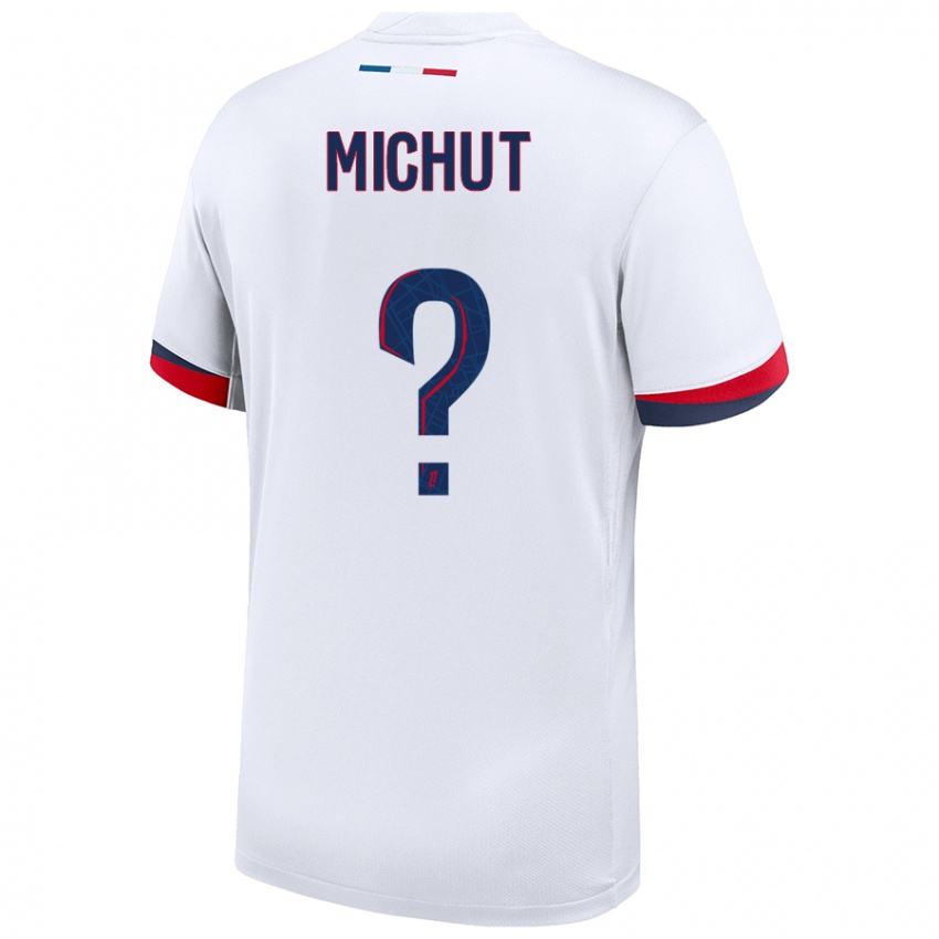 Niño Camiseta Etienne Michut #0 Blanco Azul Rojo 2ª Equipación 2024/25 La Camisa Perú