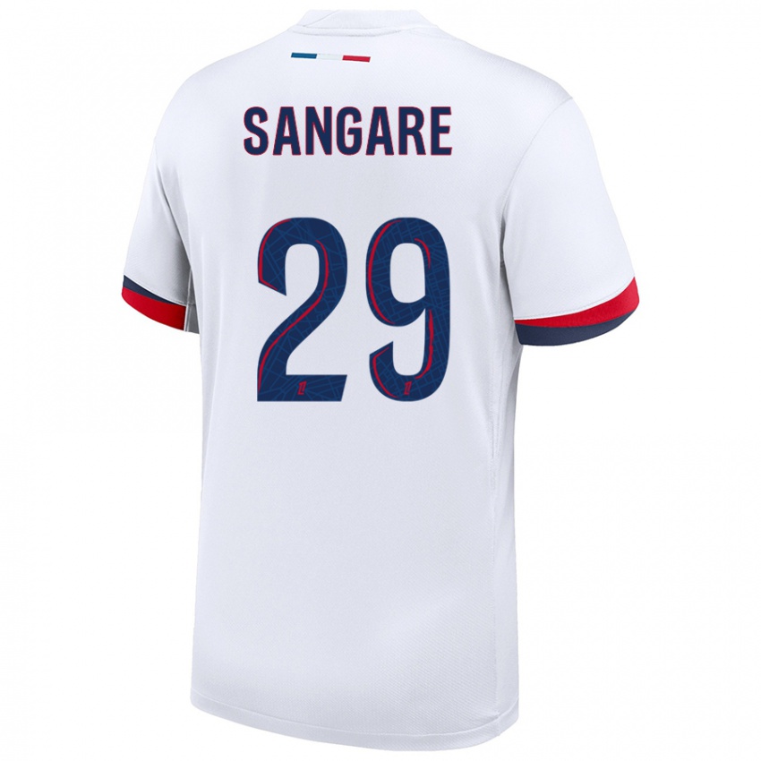 Niño Camiseta Hawa Sangare #29 Blanco Azul Rojo 2ª Equipación 2024/25 La Camisa Perú