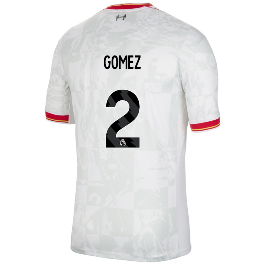 Niño Camiseta Joe Gomez #2 Blanco Rojo Negro Equipación Tercera 2024/25 La Camisa Perú