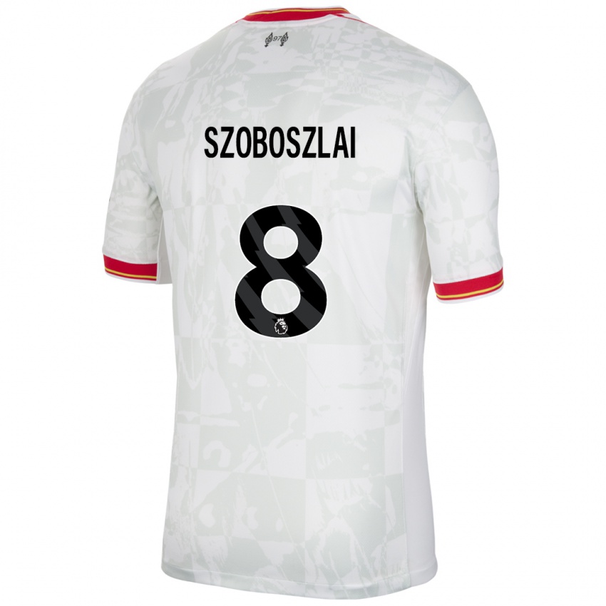 Niño Camiseta Dominik Szoboszlai #8 Blanco Rojo Negro Equipación Tercera 2024/25 La Camisa Perú