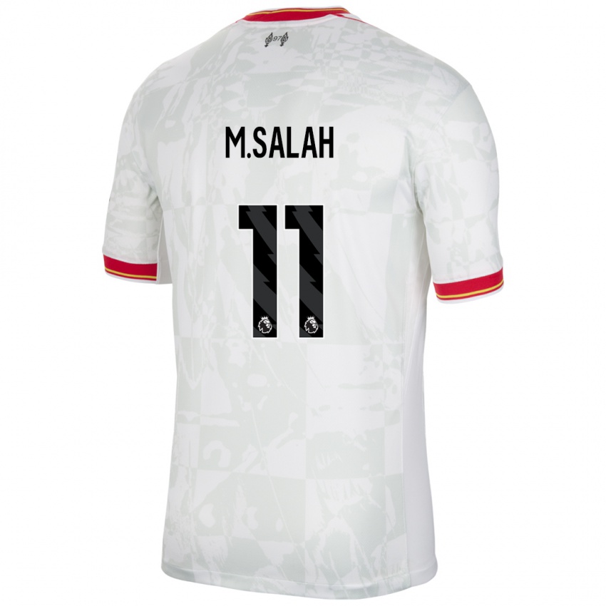 Niño Camiseta Mohamed Salah #11 Blanco Rojo Negro Equipación Tercera 2024/25 La Camisa Perú