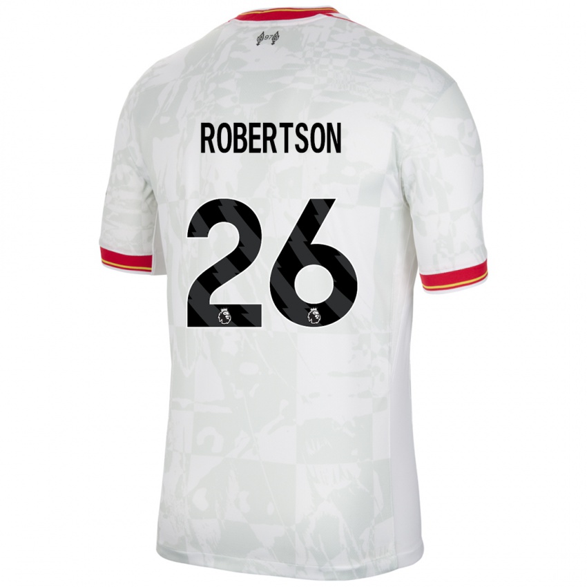 Niño Camiseta Andrew Robertson #26 Blanco Rojo Negro Equipación Tercera 2024/25 La Camisa Perú