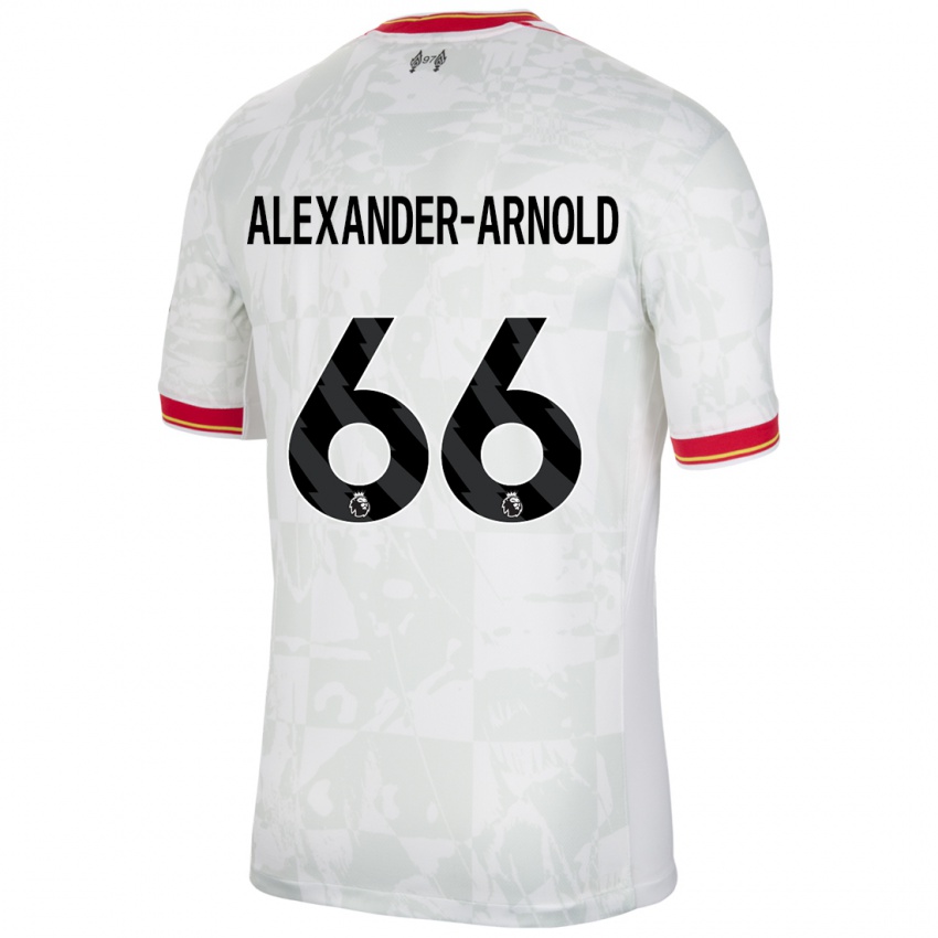 Niño Camiseta Trent Alexander-Arnold #66 Blanco Rojo Negro Equipación Tercera 2024/25 La Camisa Perú