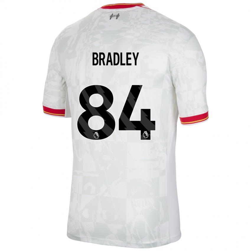 Niño Camiseta Conor Bradley #84 Blanco Rojo Negro Equipación Tercera 2024/25 La Camisa Perú