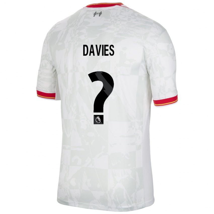 Niño Camiseta Harvey Davies #0 Blanco Rojo Negro Equipación Tercera 2024/25 La Camisa Perú